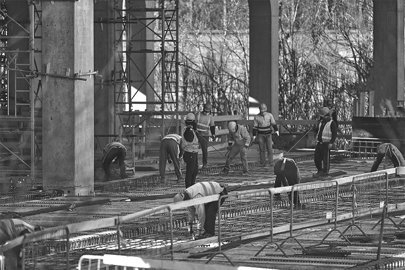 Construction workers at a job site