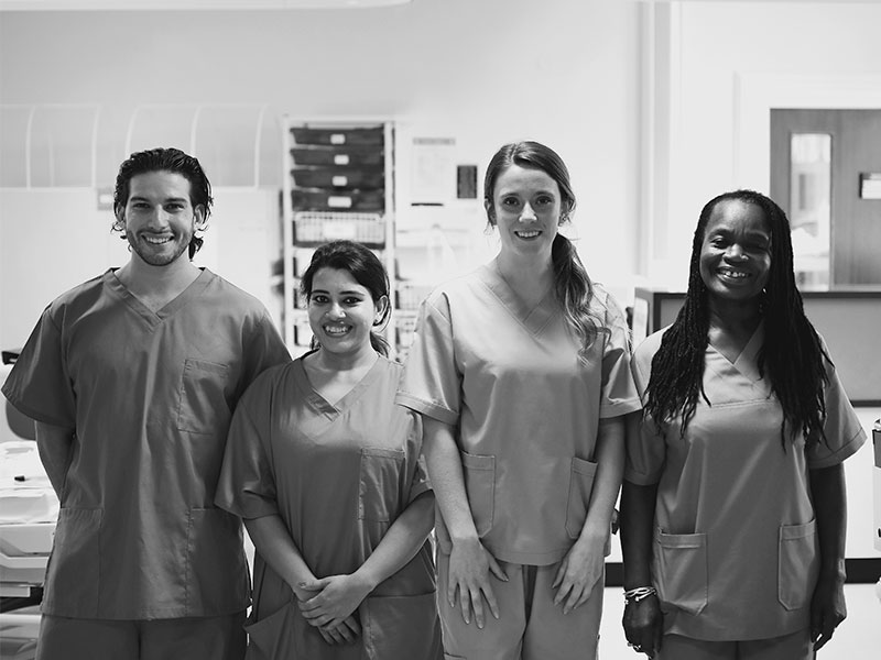 Nurses working in the ICU