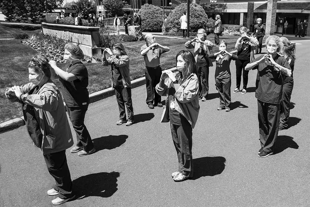 Nurses protesting